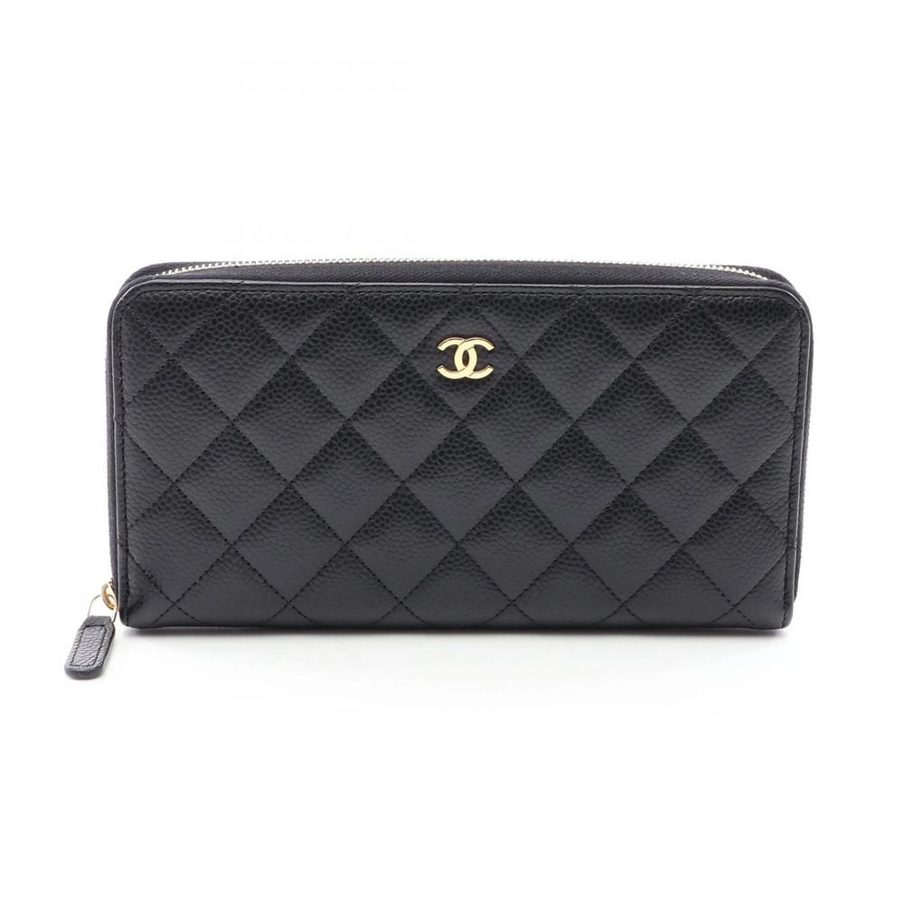 CHANEL Black Caviar Leather Wallet